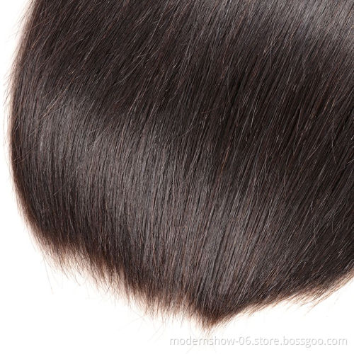 100% 10A Woman Hair Extension Mink Cuticle Aligned Raw Brazilian Virgin Straight Human hair Bundles with Frontal Closure